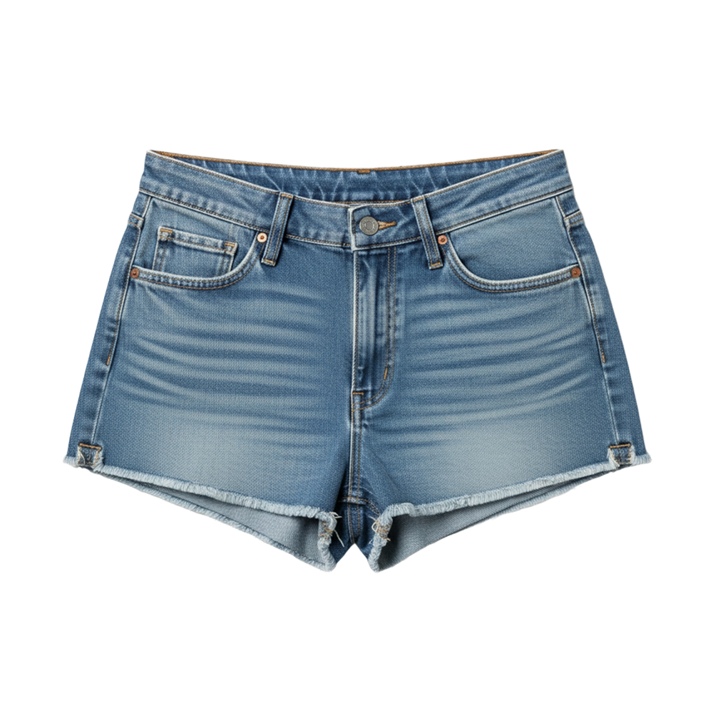 Mid-Rise Denim Shorts