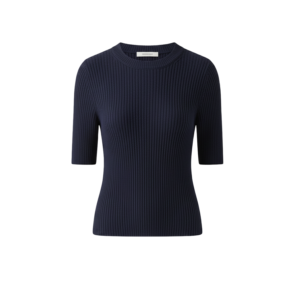 Navy Knit Top