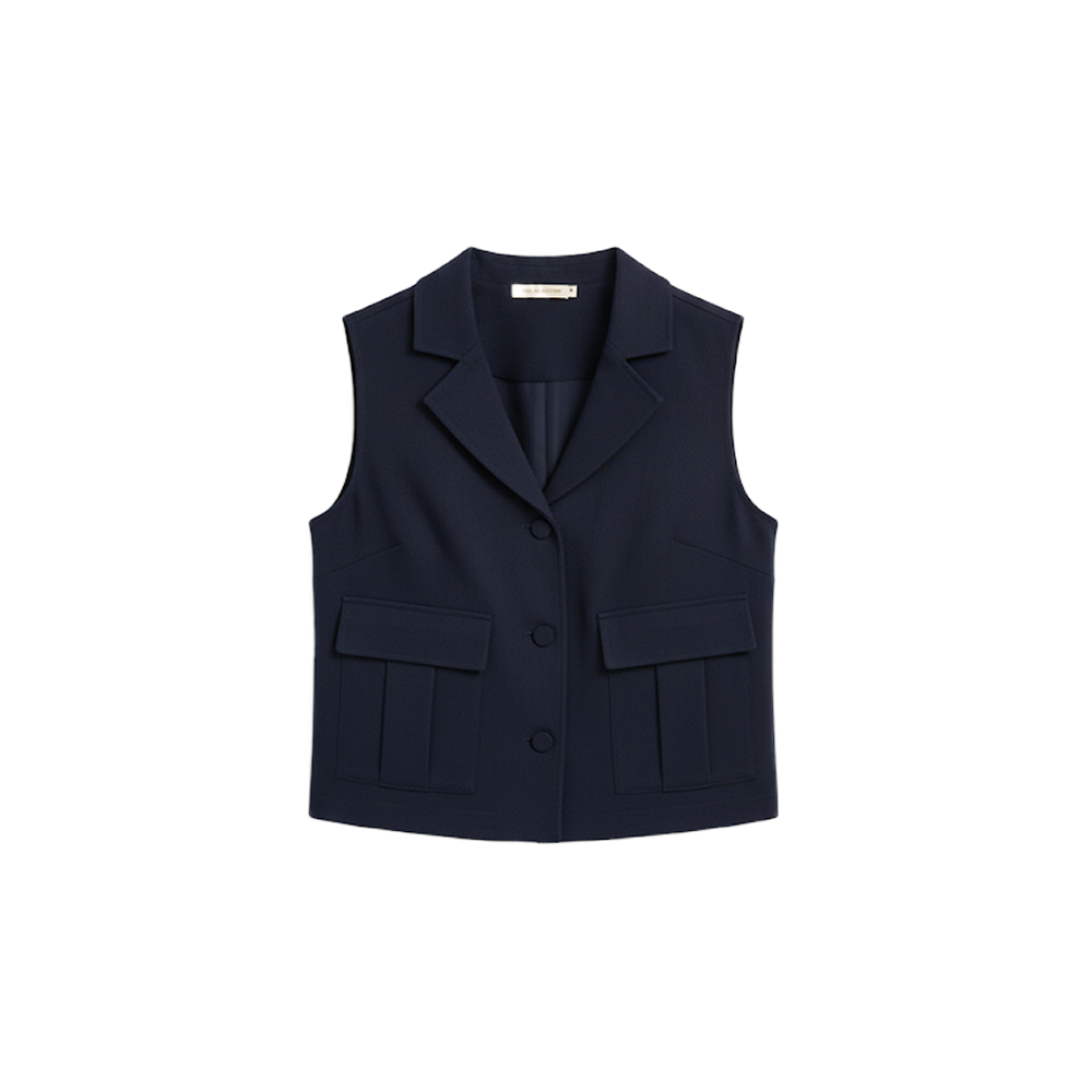 Navy Vest Top